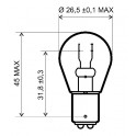Крушка за стоп 12V 21/5W BAY15D - Червена 