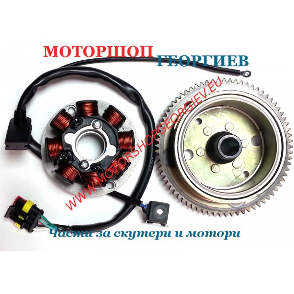 Резервна част Магнето комплект статор + волан за двигатели AM6 - Статор APRILIA - Моторшоп Георгиев