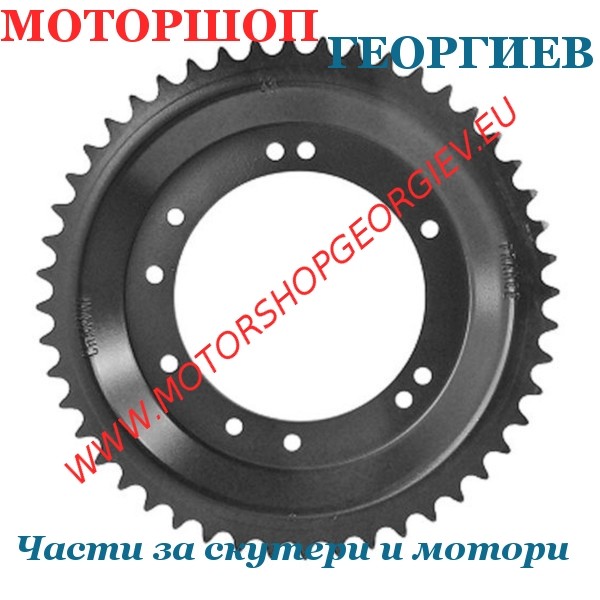 Резервна част Задна зъбчатка / венец / за Peugeot 103 &Oslash;98мм (10 oтвора) Z.48 - Задни зъбчатки за вериги - Моторшоп Георгиев