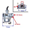 Карбуратор тип PZ19 - с горивен кран - кабелен смукач - 4Т ATV110 и съвместими - Детайлен изглед 2