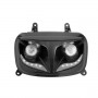 Двоен фар 2 халогенни лампи и бели диоди Eyelight MBK Booster / Yamaha BWs от 2004 черен - TNT