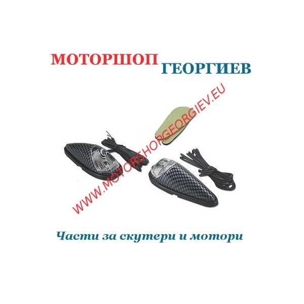 Резервна част Декоративни лампи за залепване PERL Карбонов/бял (2бр) - декоративни лампи - Моторшоп Георгиев