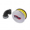 Въздушен филтър TNT R BOXH5 - 90&deg; / &Oslash;28 - 35mm / Хром / Жълт дунапрен