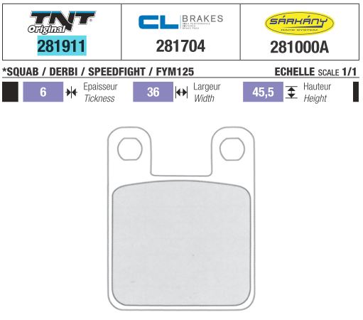 Накладки ТНТ МОТОР 281911