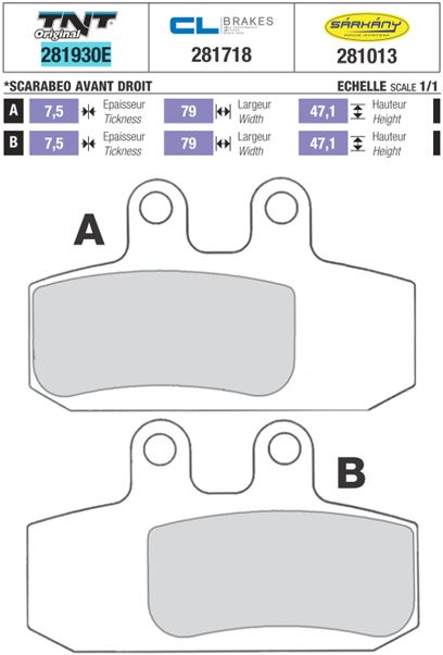 Накладки ТНТ МОТОР 281930E